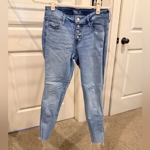 Old Navy Rockstar Super Skinny Button Fly Blue Jeans